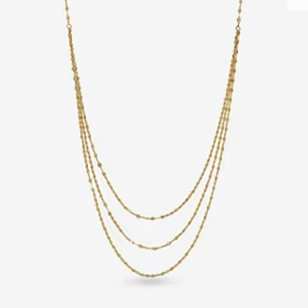 Womens 17 Inch 14K Gold Link Necklace
